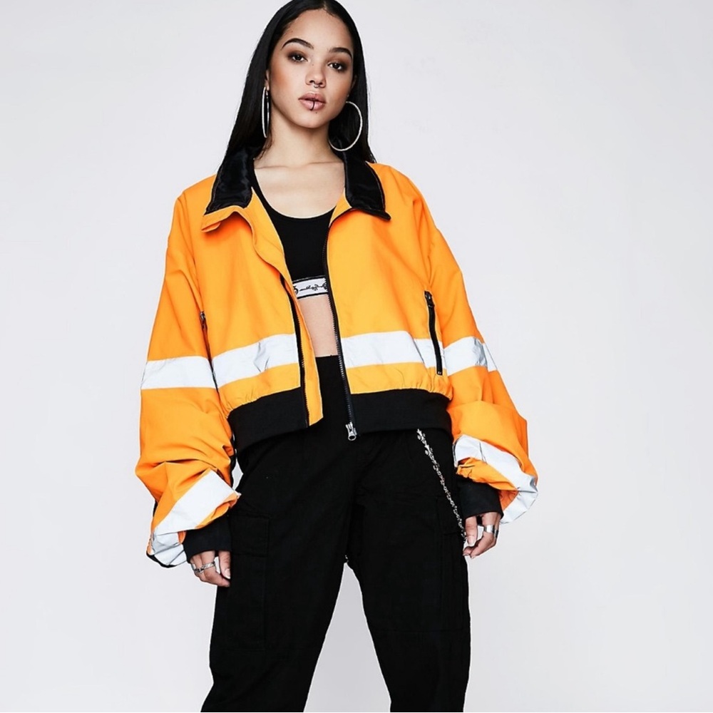 Reflective utility cropped jacket